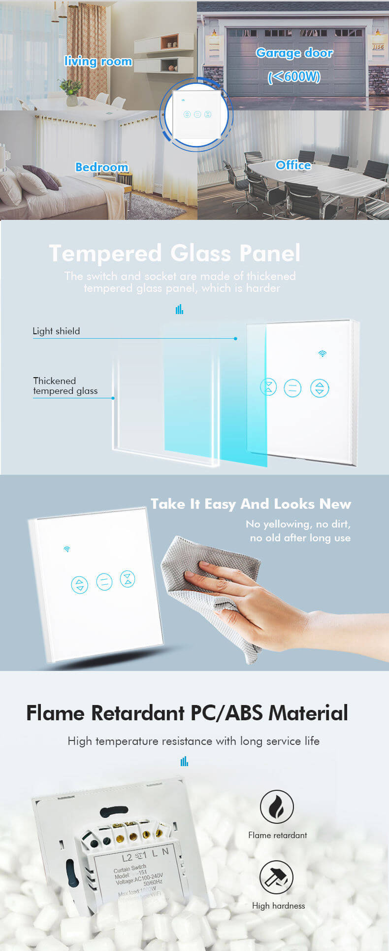 EU/UK ZigBee Curtain Switch