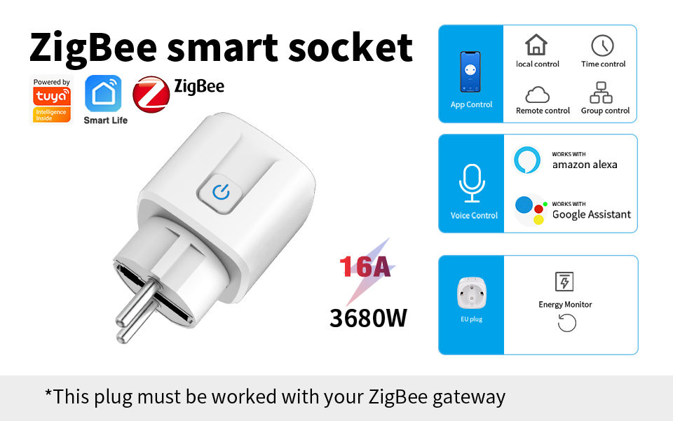 EU/FR ZigBee Socket Plug