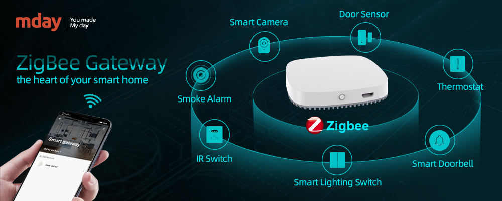 M.DAY home automation products wireless remote control zigbee 3.0 bridge hub smart home switch geteway