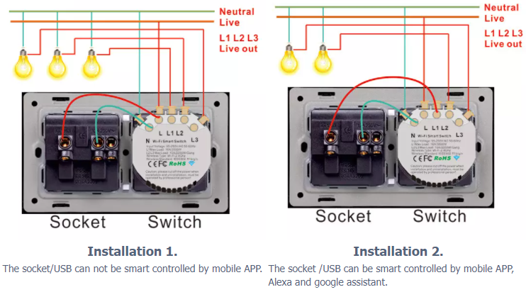 2 gang Smart Switch & Socket