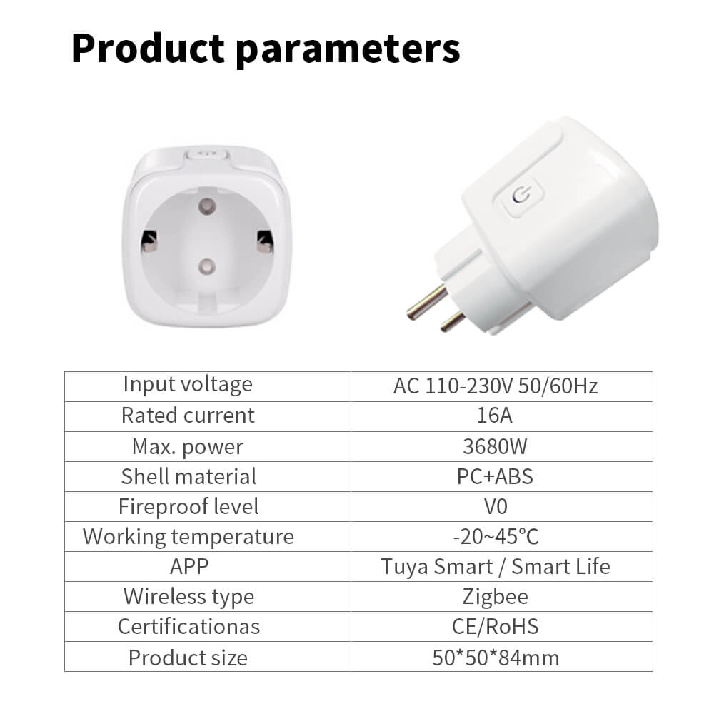 EU/FR ZigBee Socket Plug