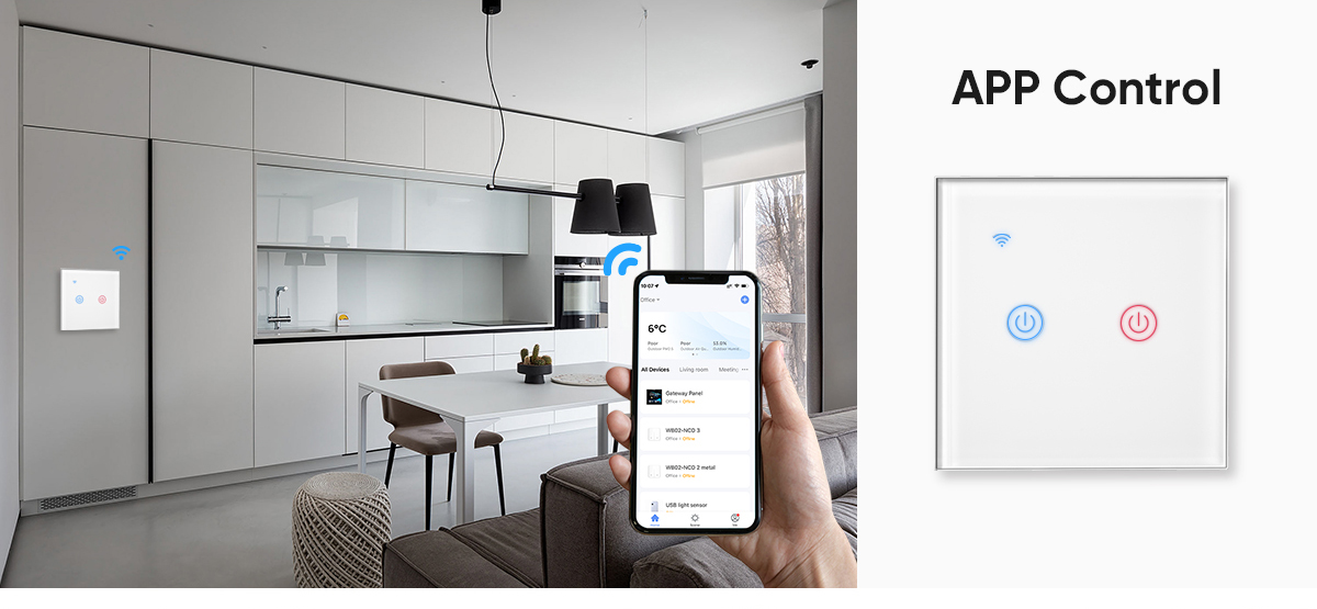 EU/UK Wi-fi Light Switch With N Wire