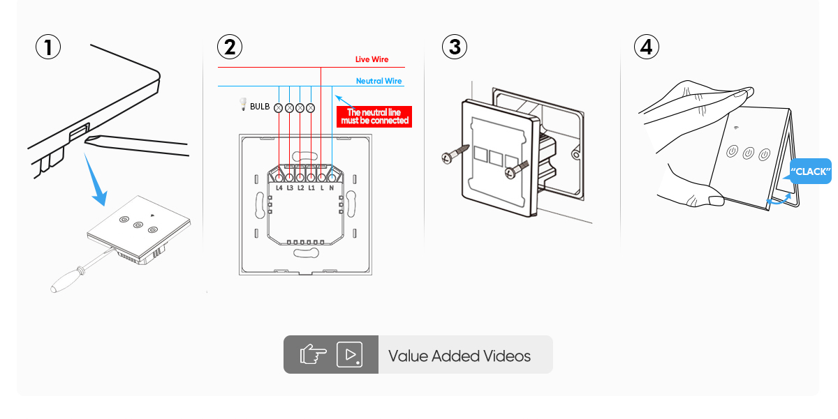 EU/UK Wi-fi Light Switch With N Wire