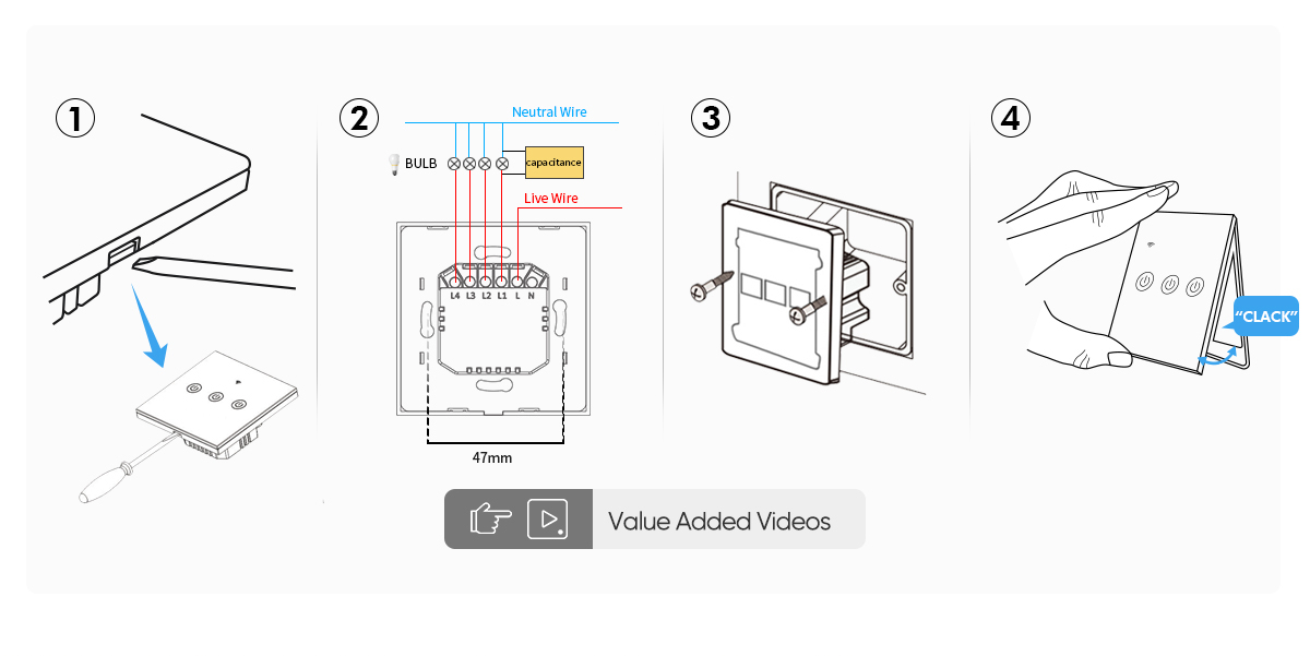 EU/UK Zigbee Light Switch No N Wire